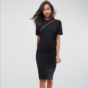 Asos midi t-shirt dress with zip details NWT